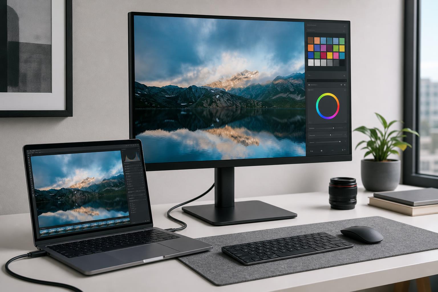 MacBook Pro monitor guide desk setup