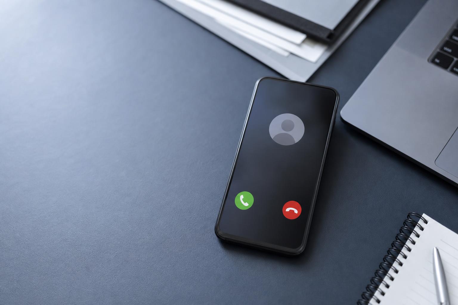 Phone lookup guide with unknown call on a smartphone